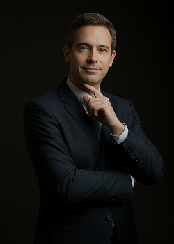 photo portrait d'un homme d'affaire, fond noir-2