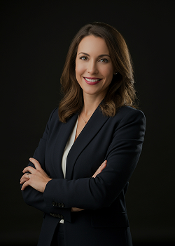 photo portrait d'une femme d'affaire, fond noir-1