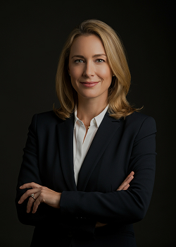 photo portrait d'une femme d'affaire, fond noir-2